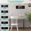 15.7in LED Digital Wall Clock with Remote Control 10 Level Brightness 3 Alarm Settings 12 24Hr Format Timing Countdown Temperature Calendar Display -