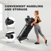 Motorized Electric Treadmill for Home - 3 Level Manual Inclination & Foldable Running Machine with 12 Programs with Phone Holder  - Black