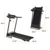 Motorized Electric Treadmill for Home - 3 Level Manual Inclination & Foldable Running Machine with 12 Programs with Phone Holder  - Black