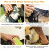 Dog Bath Brush Anti-Skid Pet Grooming Shower Bath Silicone Massage Comb For Long Short Hair Medium Large Pets Dogs Cats - Green