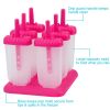 6Pcs Popsicle Molds Reusable Ice Cream DIY Ice Pop Maker Ice Bar Maker Plastic Popsicle Mold For Homemade Iced Snacks - Hotpink