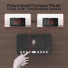 Emerson SmartSet Wireless Charging Alarm Clock Radio, 1.4' Red LED Display and Temperature Sensor, CKSW0555 - Emerson Radio