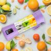 Portable Juicer Blender USB Rechargeable Juicer Cup Fruit Baby Food Mixing Machine with 6 Blades Powerful Motor - Purple