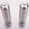 2pcs Stainless Steel Electric Automatic Pepper Mills Salt Grinder Silver - As shown