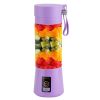 Portable Juicer Blender USB Rechargeable Juicer Cup Fruit Baby Food Mixing Machine with 6 Blades Powerful Motor - Purple