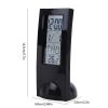 1pc Electronic Clock Simple Portable Display Temperature Desktop Computer Office Hour Clock (Battery Not Included) - Black (without Battery