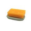 Soap Holder 2-in-1 Silicone + Soft Bath Brush Soap Box for Home Travel Soap Dish Bathroom Accessories - Blue