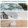 Tub And Tile Scrubber Cleaning Brush With Long Handle Length Adjustable Rod Shower Cleaning Brush With Sponge Hard Bristles Gap Brush - 3 In 1