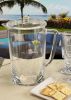 2.75 Quarts Water Pitcher with Lid, Oval Halo Design Unbreakable Plastic Pitcher, Drink Pitcher, Juice Pitcher with Spout BPA Free - as Pic
