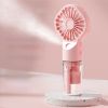 F3 handheld spray hydrating fan usb rechargeable portable desktop student dormitory mini small fan gift - Athens White (spray hydrating small fan) - 1
