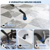 Electric Spin Scrubber, Cordless Cleaning Brush With 4 Replaceable Brush Heads And Adjustable Extension Handle Power Shower Scrubber For Bathroom, Kit