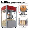 VEVOR Popcorn Popper Machine 12 Oz Countertop Popcorn Maker 1440W 80 Cups Red - Default