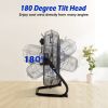 12in Floor Fan Copper Motor High-Velocity Industrial Fan with 3 Adjustable Speeds 180 Degree Tilt Head Easy Carry Handle Fan - White