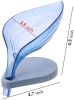 Drain Soap Leaf-Shaped Dish Bar Soap Holder Storage Rack Drain Soap Box for Bathroom Kitchen Sink Suction Cup Installation - blue