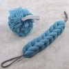 Exfoliating Bath Sponge Mesh Shower Balls & Back Scrubber Strap Blue Body Bath Set - Default