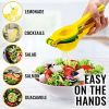 Metal 2-In-1 Lemon Lime Squeezer - Hand Juicer Lemon Squeezer - Max Extraction Manual Citrus Juicer - Yellow-green