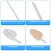 Tub And Tile Scrubber Cleaning Brush With Long Handle Length Adjustable Rod Shower Cleaning Brush With Sponge Hard Bristles Gap Brush - 3 In 1