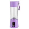 Portable Juicer Blender USB Rechargeable Juicer Cup Fruit Baby Food Mixing Machine with 6 Blades Powerful Motor - Purple