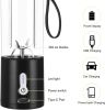 Portable Blender Smoothies Fruit Vegetable Juicer Machine USB Rechargeable Mixer - Black