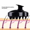 Scalp Care Brush with Soft Silicone Massage Head Scalp Massager Shampoo Brush for Hair Growth Dandruff Treatment and Stress Release - black