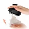Scalp Care Brush with Soft Silicone Massage Head Scalp Massager Shampoo Brush for Hair Growth Dandruff Treatment and Stress Release - black