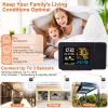Atomic Projection Alarm Clock Radio Control Clock with WWVB Function Weather Station Dual Alarms Snooze Outdoor Wireless Temperature Humidity Sensor -