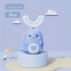 Ultrasonic Kid's U-Shaped Electric Toothbrush; Three Cleaning Modes; 60S Smart Reminder; Food-grade Silicone; Cartoon Modeling Design - Blue