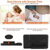 Atomic Projection Alarm Clock Radio Control Clock with WWVB Function Weather Station Dual Alarms Snooze Outdoor Wireless Temperature Humidity Sensor -