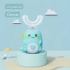 Ultrasonic Kid's U-Shaped Electric Toothbrush; Three Cleaning Modes; 60S Smart Reminder; Food-grade Silicone; Cartoon Modeling Design - Blue