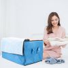 2Pcs Clothes Storage Bag 90L Large Capacity Foldable Closet Organizer w/ Thick Fabric Clear Window Dual-Zipper - Blue