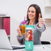 15.2OZ Portable Fruit Blender with 6 Blades Rechargeable Juice Cup for Shakes Smoothies Juice Personal Mini Fruit Mixer for Outdoor Gym Office - Blue