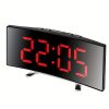 1pc Led Alarm Clock, Mirror Curved Screen, Digital Alarm Clock With Sleep Temperature For Students Bedroom, Living Room, Office And School - Curved Mi