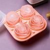 1pc Rose Shaped Ice Cube Tray; Silicone Ice Cube Mold; Kitchen Gadget - Grey