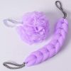 Exfoliating Bath Sponge Mesh Shower Balls & Back Scrubber Strap Purple Body Bath Set - Default