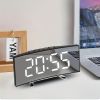 1pc Led Alarm Clock, Mirror Curved Screen, Digital Alarm Clock With Sleep Temperature For Students Bedroom, Living Room, Office And School - Curved Mi