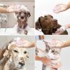 Softness Silicone Pet Brush For Dog & Cat; Dog Hair Massage Bath Brush With Shower Gel Dispenser - Square Blue
