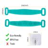Silicone Back Scrubber Belt For Shower Exfoliating Foaming Body Wash Strap Brush Bristles Massage Dots - Green