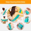 Silicone Back Scrubber Belt For Shower Exfoliating Foaming Body Wash Strap Brush Bristles Massage Dots - Green