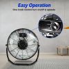12in Floor Fan Copper Motor High-Velocity Industrial Fan with 3 Adjustable Speeds 180 Degree Tilt Head Easy Carry Handle Fan - White
