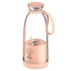 16.9OZ Portable Fruit Blender Electric Rechargeable Juice Cup for Shakes Smoothies Juice Personal Fruit Mixer with 6 Blades - Pink