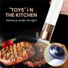 1PCS Electric Grinder Built In Light Adjustable Grind Size Stainless Steel Mill For Salt Pepper Spices Kitchen Tools - rose white gold