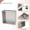 Brushed Stainless Steel Wall Shower  Niche , Double Recessed Shower Shelf for Bathroom - 12"x12" - Stytle1