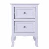 Country Style Two-Tier Night Table Large Size White - as picture