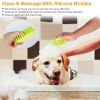 Dog Bath Brush Anti-Skid Pet Grooming Shower Bath Silicone Massage Comb For Long Short Hair Medium Large Pets Dogs Cats - Green