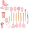33pcs Set Wooden Handle Silicone Kitchen Utensils 33 Pieces Set Silicone Spoon Shovel Kitchen Gadgets Set Silicone Kitchen Utensils - Gray