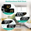 15.7in LED Digital Wall Clock with Remote Control 10 Level Brightness 3 Alarm Settings 12 24Hr Format Timing Countdown Temperature Calendar Display -