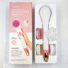 Silicone Bath Brush 4 in 1 Electric Back Scrubber 4 Brush Heads USB Rechargeable Rotating Shower Massager with 2 Speeds - Pink