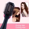 Selection Ceramic Fast Heating Electric Straightening Brush  - Black & Pink - Hair Straightener