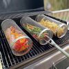 Stainless Steel Barbecue Cooking Grill Grate Outdoor Camping BBQ Drum Grilling Basket Campfire Grid Picnic Cookware Kitchen Tool - 20cm