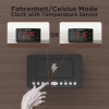 Emerson SmartSet Wireless Charging, Dual Alarm Clock Radio, 1.4' Red LED Display, Temperature Sensor, CKSW0555 - Emerson Radio